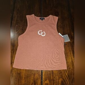 NWT Originality Terracotta Western Horseshoe Sleeveless Tank Top Juniors Sz Med.
